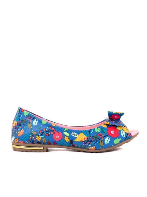 Khadim Kids Blue Pink Peeptoe Shoes
