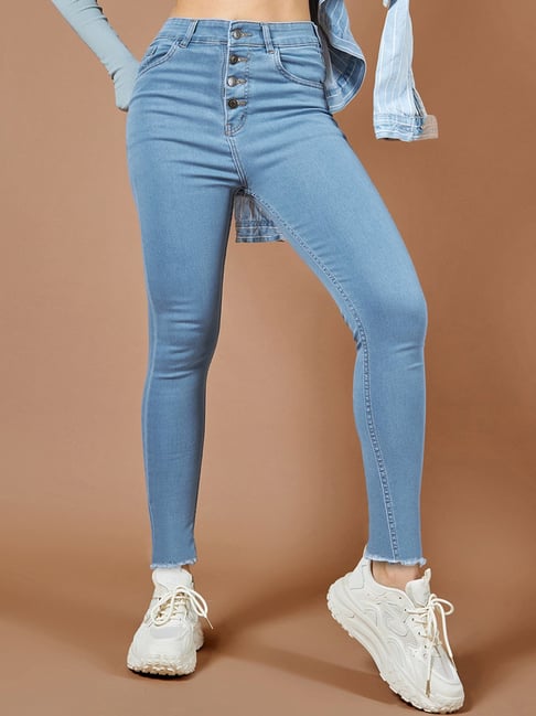 DOLCE CRUDO Blue High Rise Stretchable Jeans