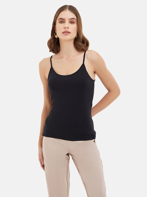 Kazo Black Cotton Camisole