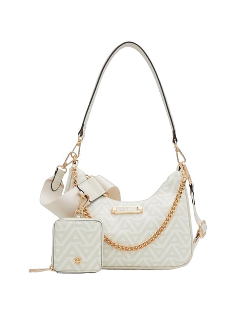 Buy ALDO Beige Textured Medium Shoulder Handbag With Pouch For