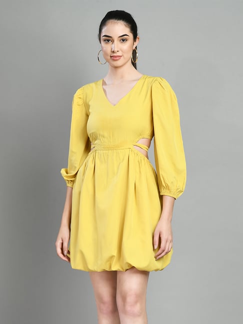 Buy PRETTY LOVING THING Yellow Fit & Flare Dress for Women Online @ Tata  CLiQ