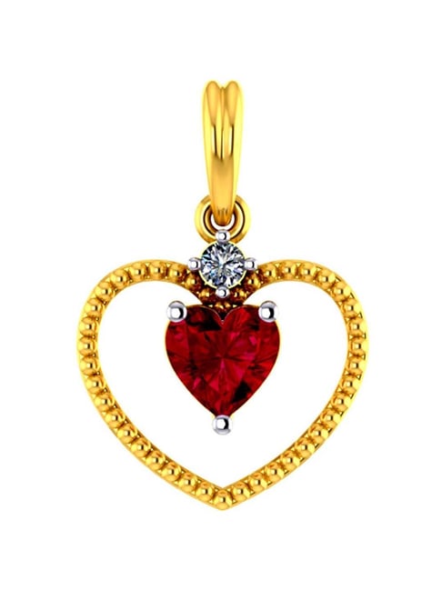 P.C. Chandra Jewellers 18k Yellow Gold & Diamond Heart-shaped Pendant for Women & Girls