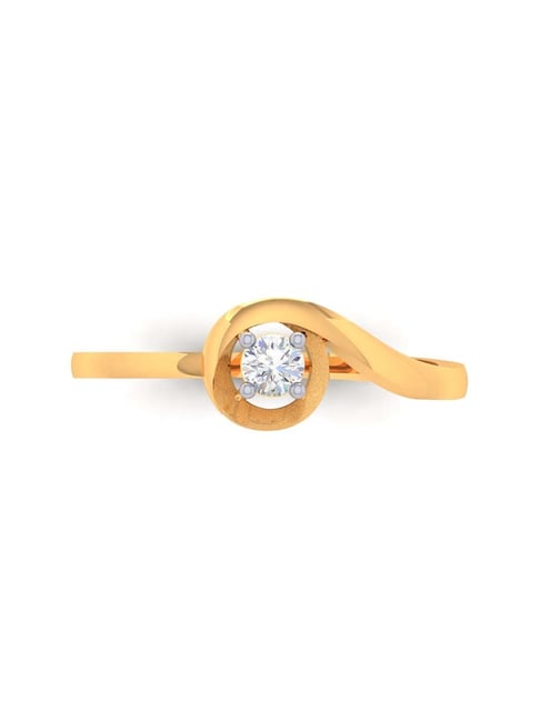 P.C. Chandra Jewellers 18k Yellow Gold & Diamond One Binge Ring for Women & Girls