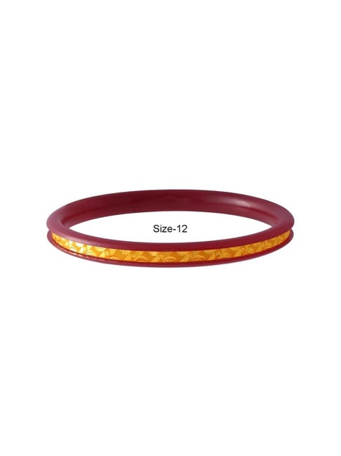 Buy Chandra Jewellers 22k Yellow Gold Abstract Pola Bangle