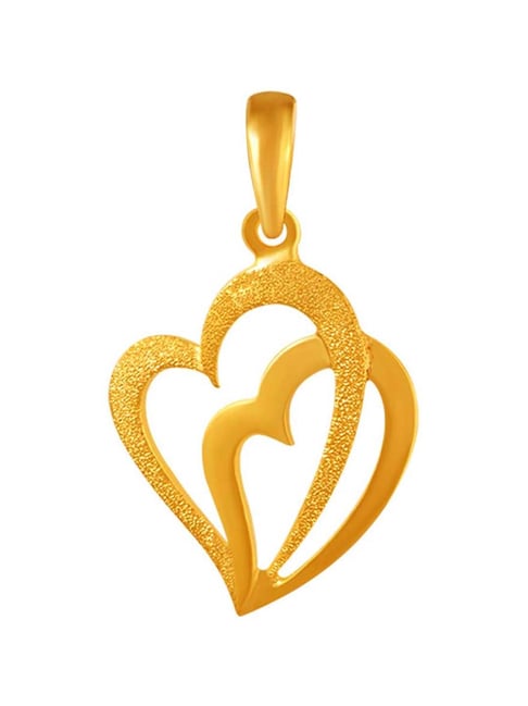 Chandra Jewellers 14k Yellow Gold Double Heart Pendant for Women  Girls
