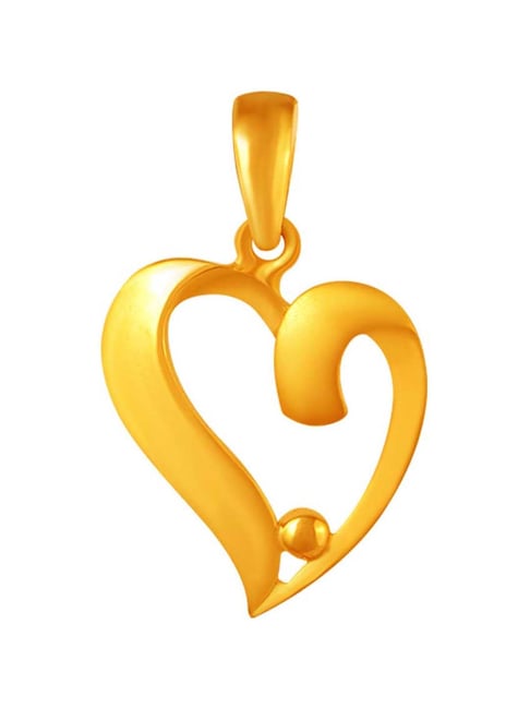 Chandra Jewellers 14k Yellow Gold Heart Pendant with Point for Women  Girls