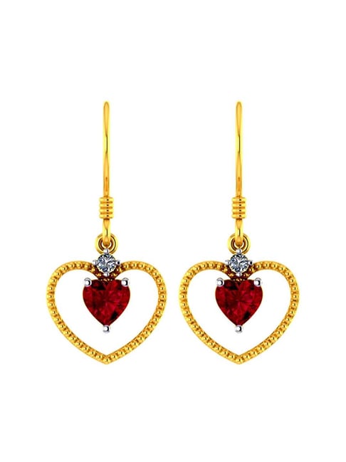 2024 14k Heart Earrings Dangling with beautiful design