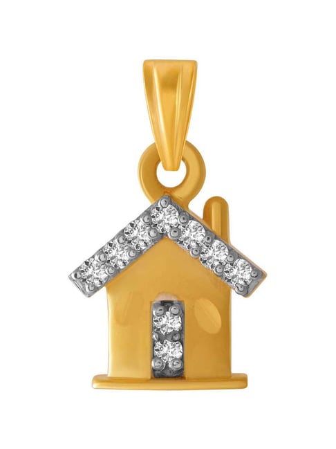 P.C. Chandra Jewellers 14k Yellow Gold House Designed Pendant for Women & Girls