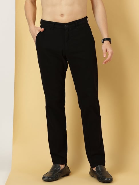 everyone 2tuck chino trousers (BLACK) L everyone 2tuck chino