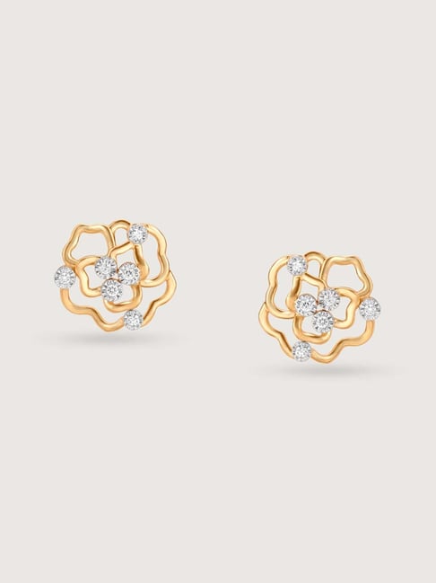 Buy Mia by Tanishq Blooming Radiance Gold Diamond Stud Earrings
