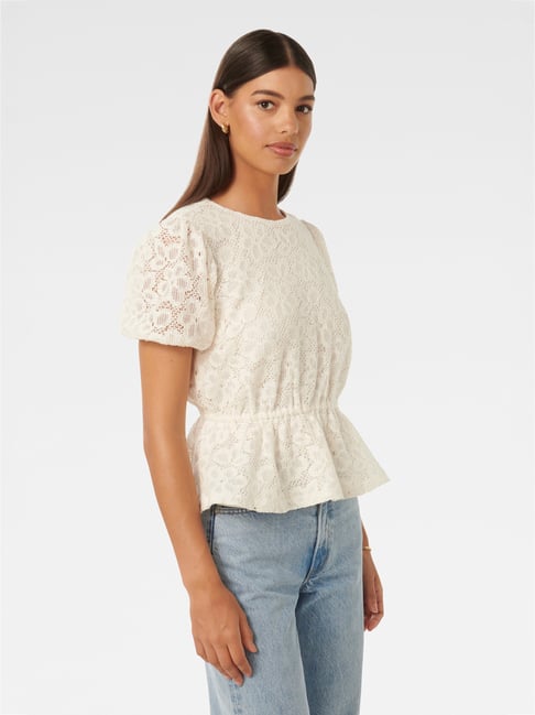 boohoo crochet lace peplum bell sleeve top
