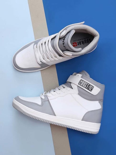 Spykar Men's DIEGO White Ankle High Sneakers