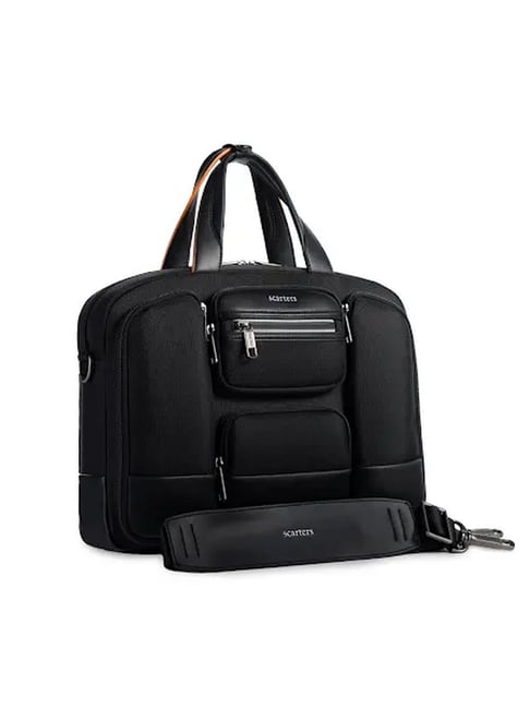 Buy Scarters Terminal Black Nylon Medium Messenger Bag For Men At