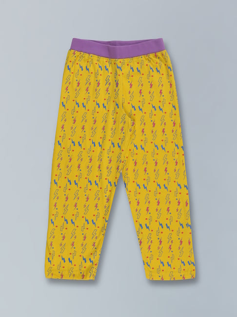 Kiddopanti Kids Yellow Printed Pyjamas-picture-26