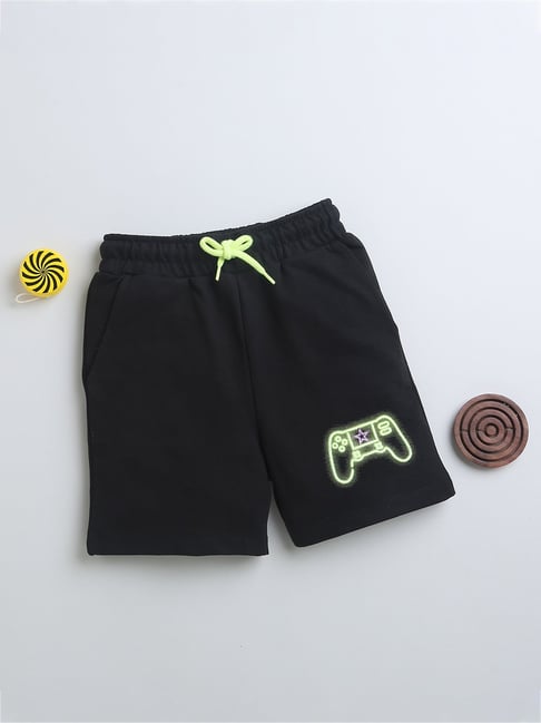 Bumzee Kids Black Solid Shorts
