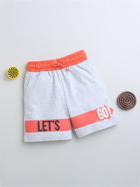 Bumzee Kids Grey Printed Shorts