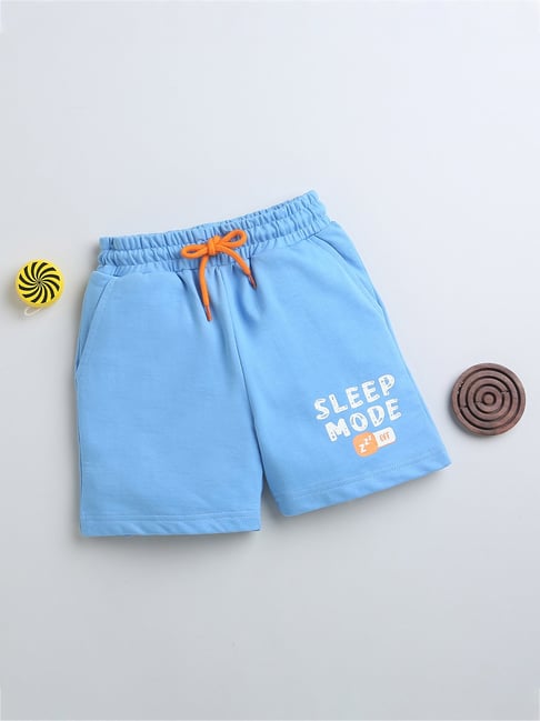 Bumzee Kids Blue Solid Shorts