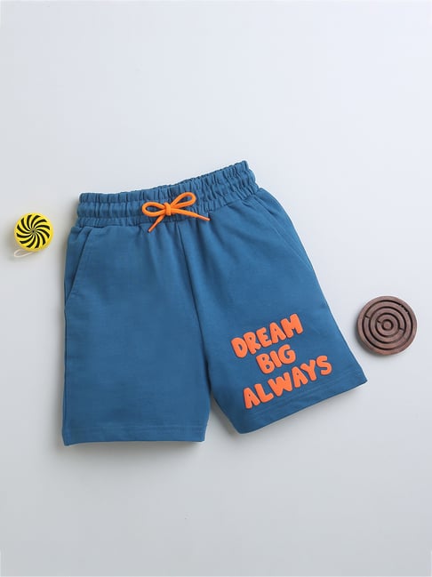 Bumzee Kids Teal Printed Shorts