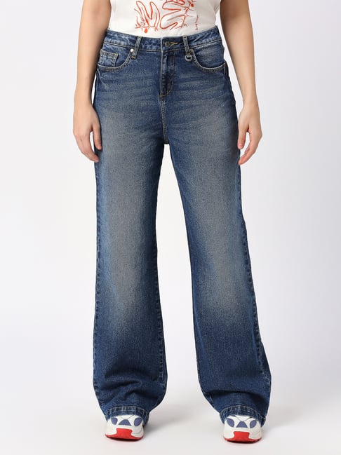 Being Human Dark Blue Regular Fit Mid Rise Jeans