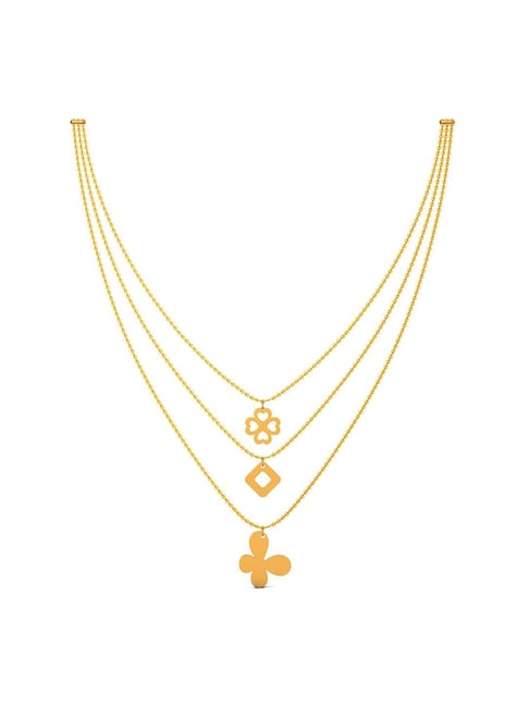 Joyalukkas Frail Three-layered Designer 18k Yellow Gold Necklace for Women