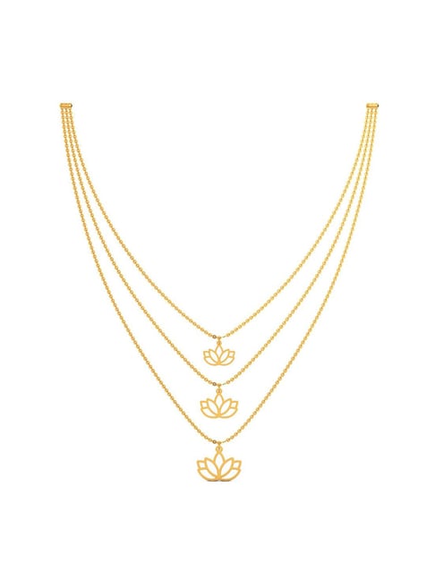 Joyalukkas Aesthetic Petite 18k Lotus Gold Necklace for Women