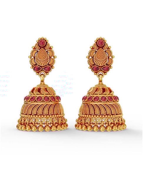 Buy Joyalukkas 22k Timeless Grace Gold Jhumki Earrings for Women