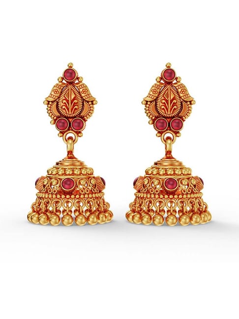 Joyalukkas 22k Golden Heritage Jhumki Earrings for Women-picture-31
