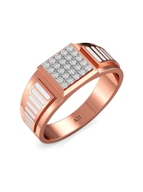 Buy Joyalukkas 18k Rose Gold Diamond Box-shaped Ring for Men
