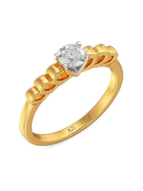 Buy Joyalukkas 18k Yellow Gold Single Diamond Crown Ring Online