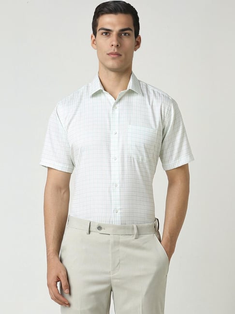 Van Heusen White Regular Fit Checks Shirt-picture-30