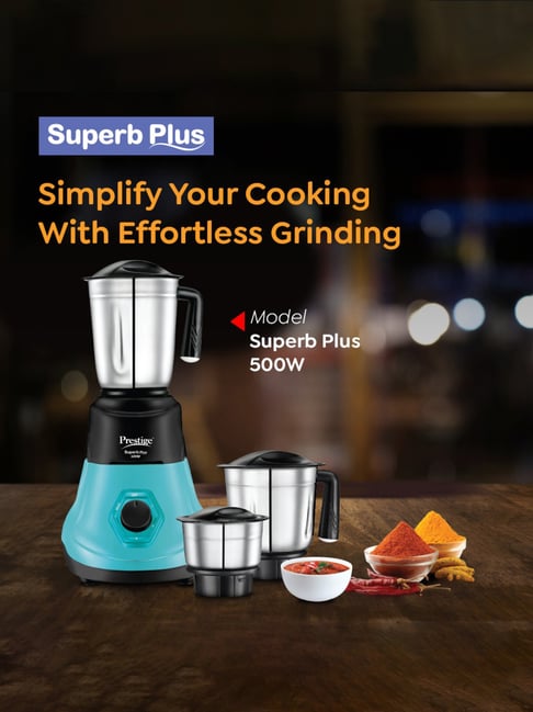 Buy Prestige Superb Plus Multicolor 500W Mixer Grinder With Jars