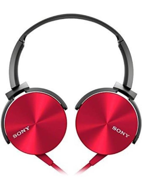 Sony MDR-XB450AP On Ear Extra Bass Wired Headphone (Red