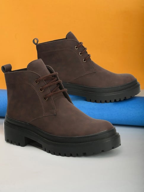 Elle Women's Brown Derby Boots-picture-18