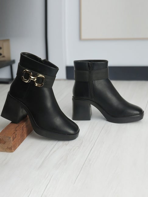Elle Women's Black Casual Booties-picture-16