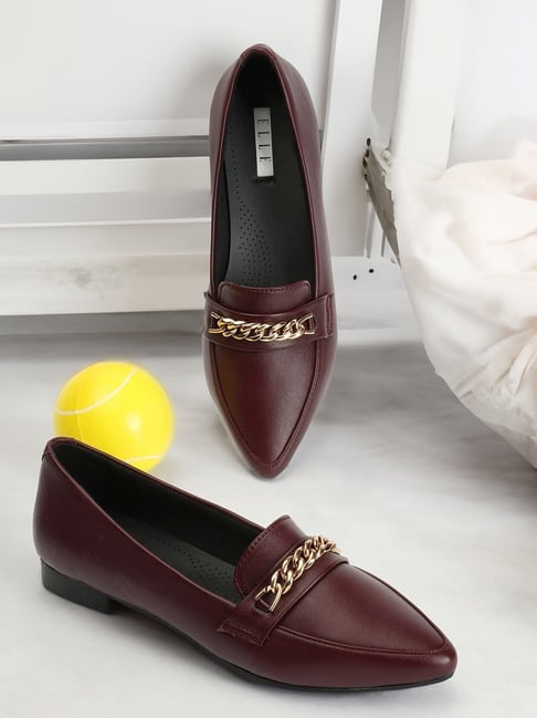 Elle Women's Maroon Casual Loafers