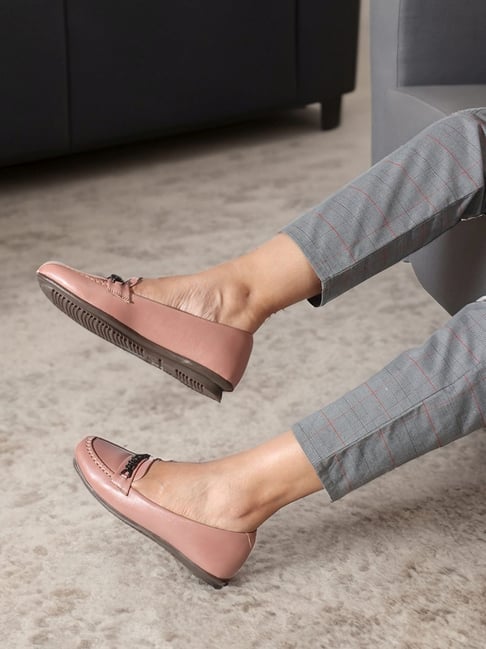 Pink Carvela Comfort Loafer Carvela Bronze Leather Woven Ballerina Flats,  UK4