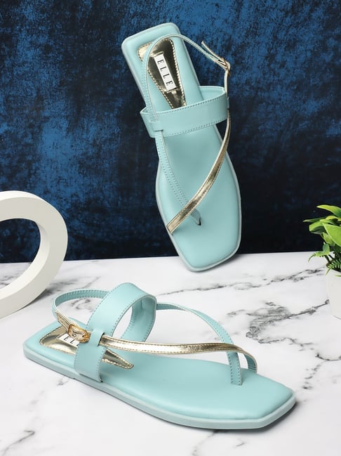 Buy Elle Women's Blue Toe Ring Sandals for Women at Best Price - Main Image