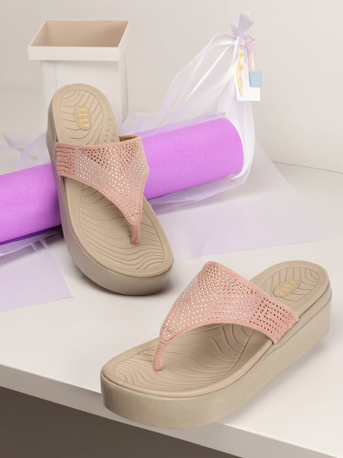 Buy Elle Women's Peach Thong Sandals for Women at Best Price