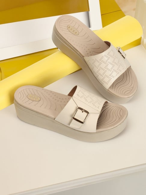 Elle Women's Cream Casual Sandals-picture-33