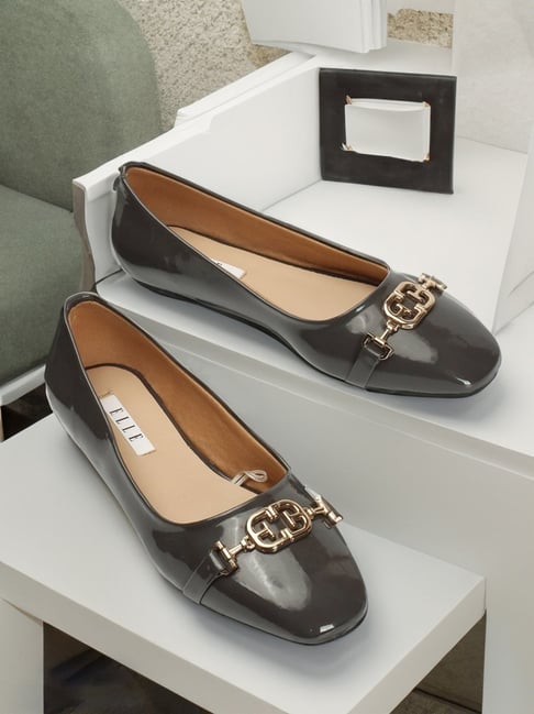Elle Women's Grey Flat Ballets-picture-24
