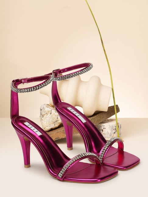 Elle Women's Fuchsia Ankle Strap Stilettos-picture-13