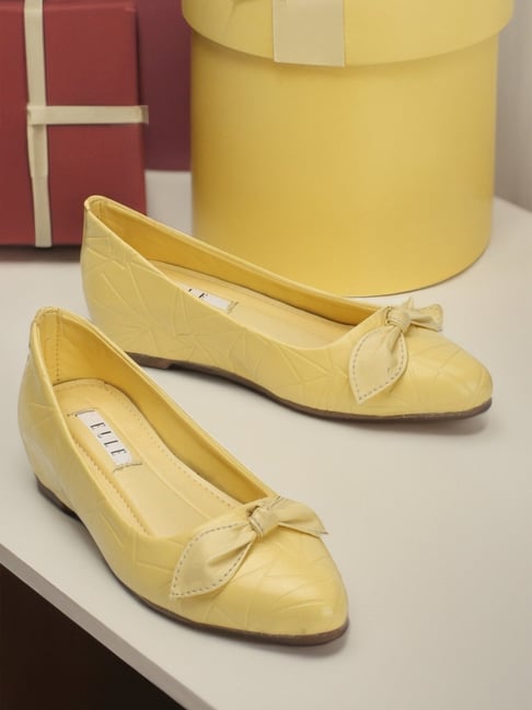 Elle Women's Yellow Flat Ballets-picture-31