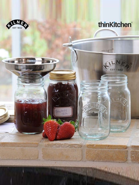 Kilner Transparent Glass Preserve Jars (1 L) Set of