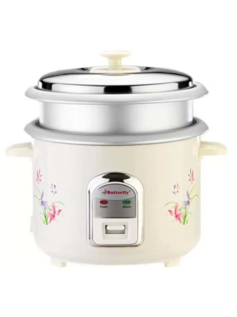 Butterfly Beige Alloy &amp; Plastic Cylindrical Electric Rice Cooker (2.8 L)