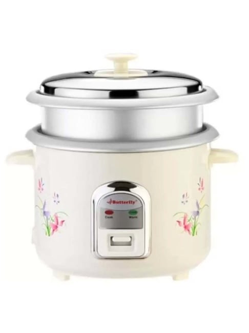Butterfly Beige Alloy Plastic Cylindrical Electric Rice Cooker L)