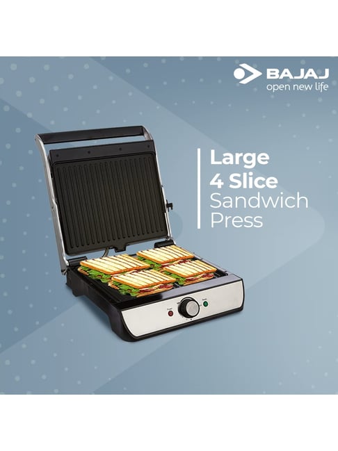 Bajaj Majesty Grill Ultra 2000W 4 Slice Grill Sandwich Maker with Temperature Control White