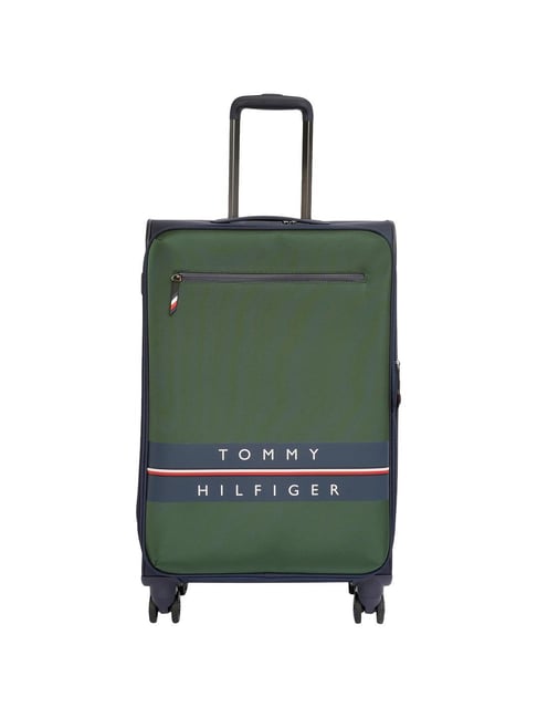 TOMMY HILFIGER Lewiston Dark Green & Navy 8 Wheels Medium Soft Cabin Trolley Bag-picture-16
