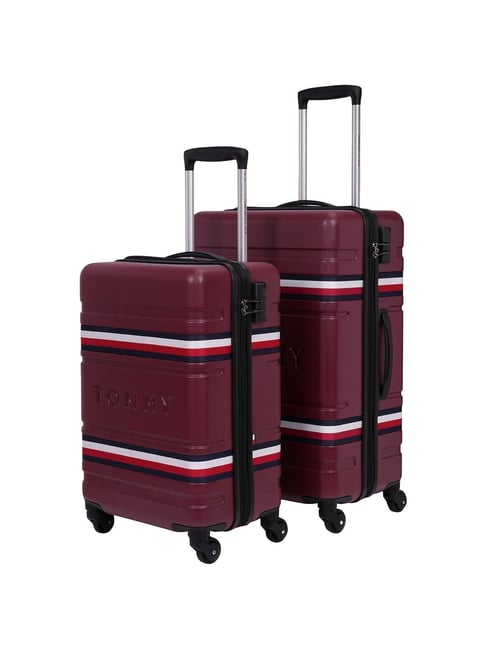 TOMMY HILFIGER Berlin Wine 4 Wheels Small Hard Cabin Trolley Bag-image-38