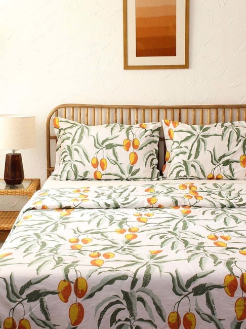 House This Amra White & Rust Cotton Duvet Cover-image-4