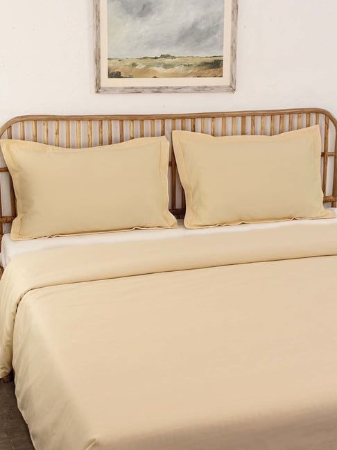 House This Ginger Beige Cotton 600 TC Double Duvet Cover-picture-16
